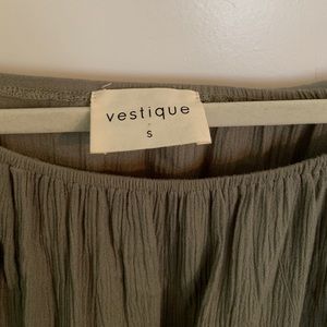 off the shoulder olive green top